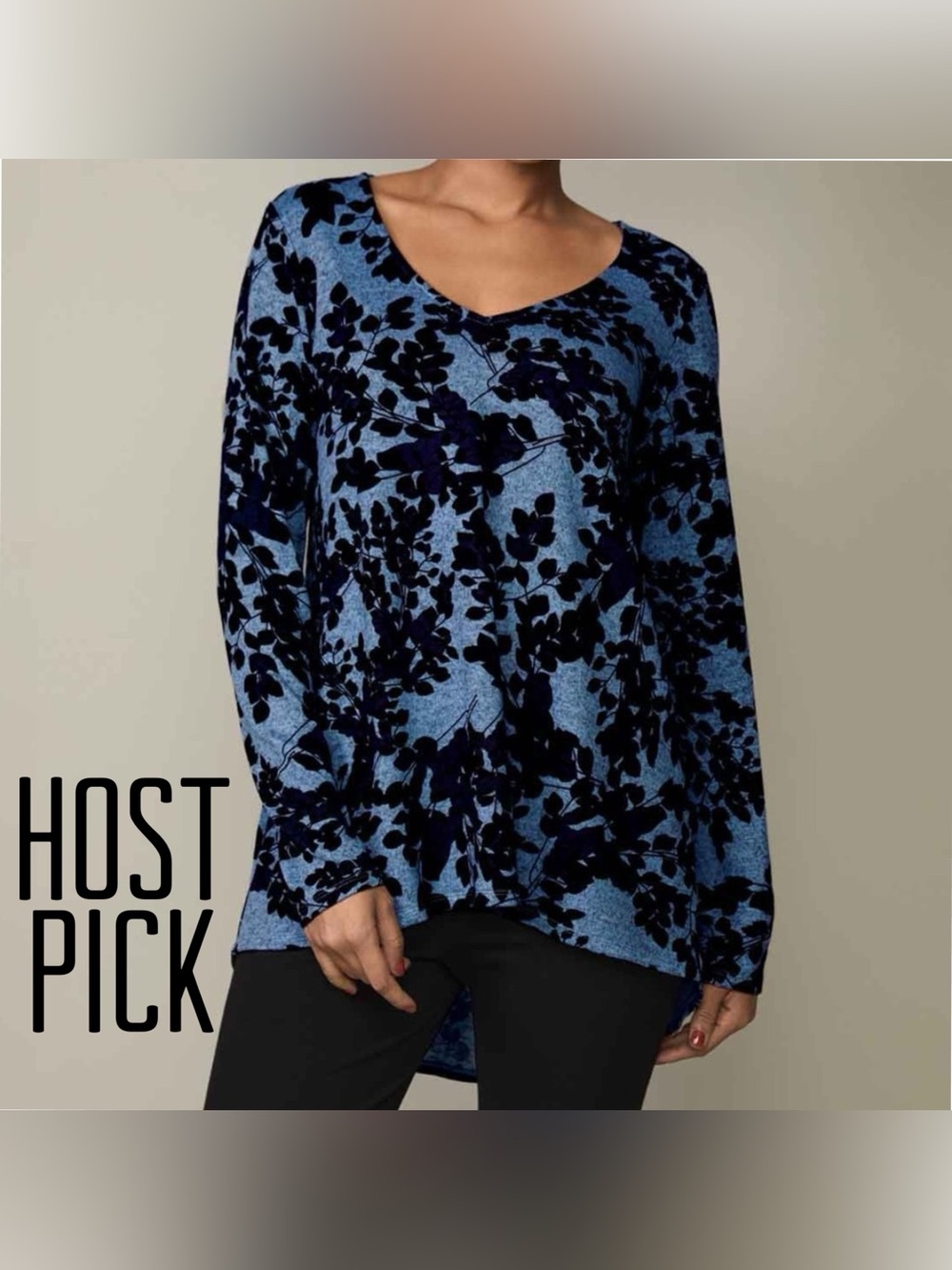 Blue/Black Print Pullover